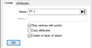 Create Point by Existing Vertex
