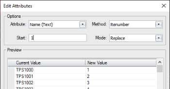 Attribute Renumber Options