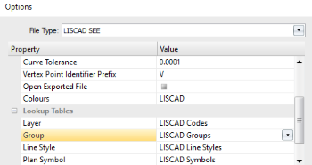 LISCAD SEE Export Lookups